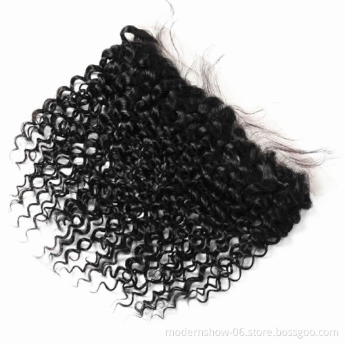 Raw Virgin Kinky Curly Swiss Lace/Transparent Lace Frontal 13*4 Cuticles Aligned Raw Virgin Hair